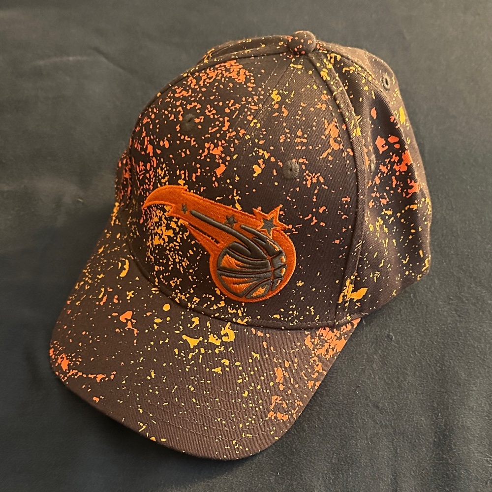 Black and Orange Orlando Magic Splatter Cap